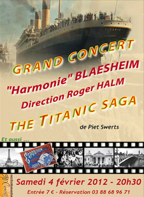 Affiche du concert d'hiver 2012 de L'harmonie de Blaesheim